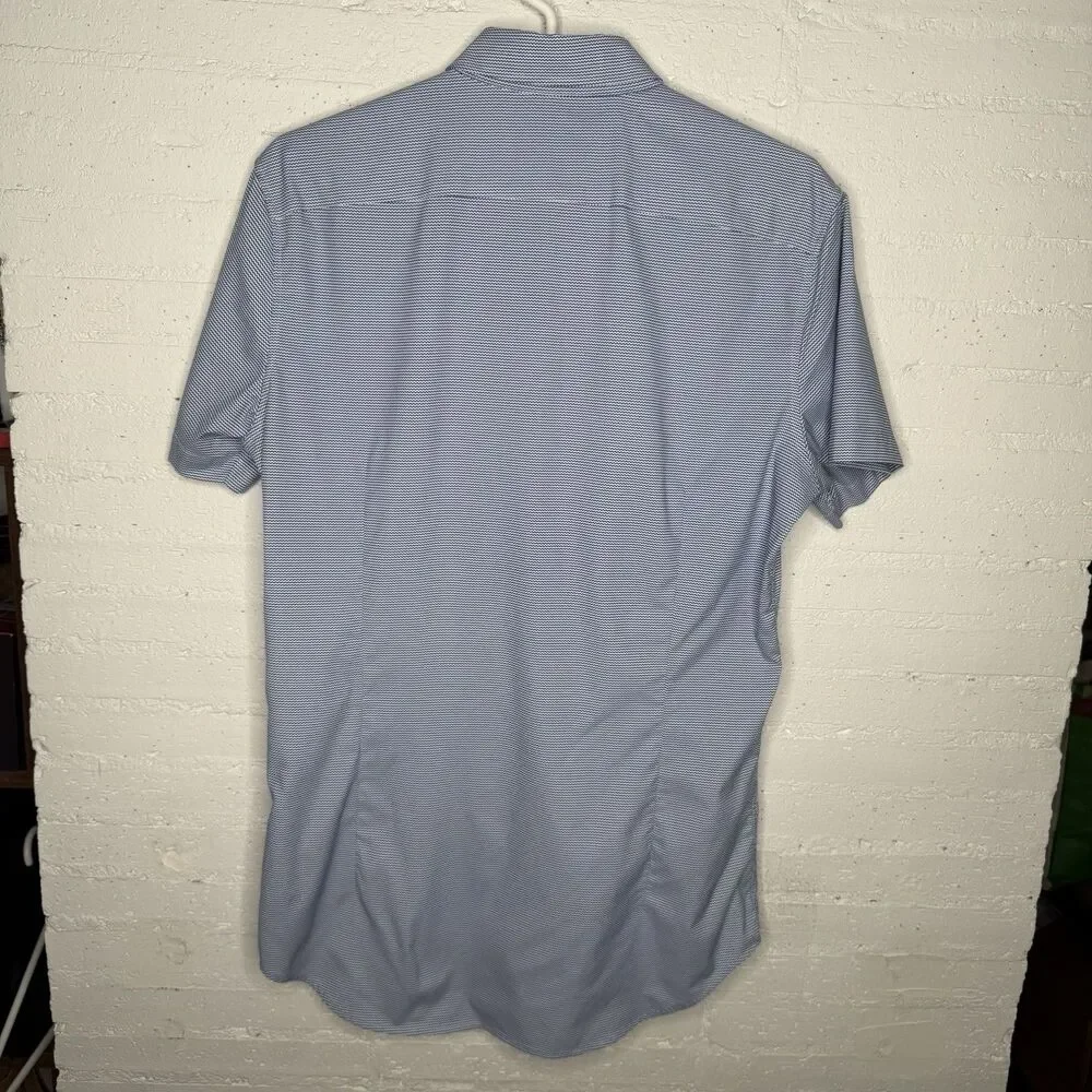 Bonobos Tech Short-Sleeve Button-Up Micro-Geometric Pattern M - Picture 2 of 6